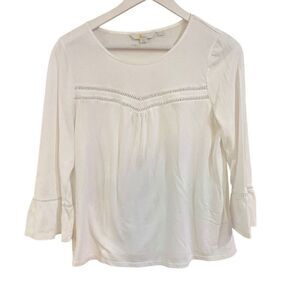 Boden size 8 white bell sleeve blouse